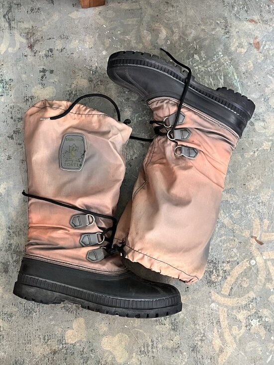 Vintage Sorel Snow Boots Men’s Pac Boots Winter Rubber Nylon Lace Up Canada Sz 9